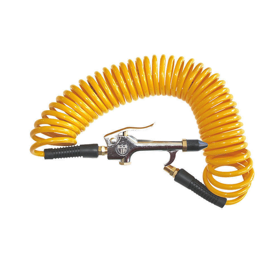 Coiled Retractable Air Hose with Blow Gun - tool