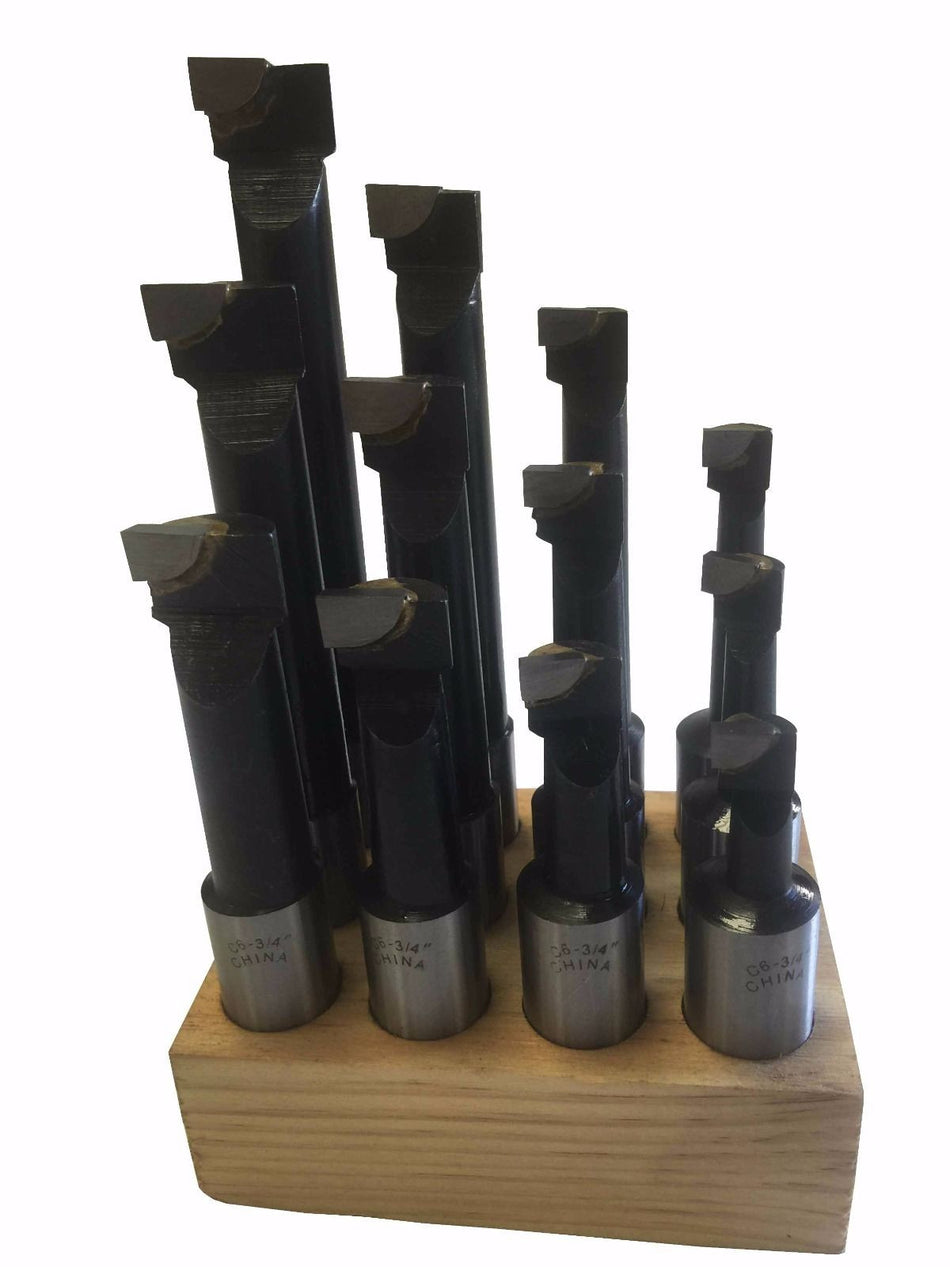 12 Piece Carbide Tip Boring Bar Bits 3/4" Shank - tool