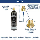 Converter CO2 Paintball Tank To Soda Machine CO2 Cylinder Tank Adaptor