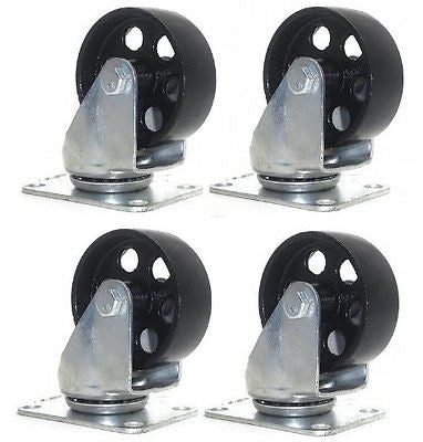 4 PC 3" Steel Metal Swivel Caster Roller Set Swival - tool