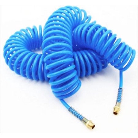 50 Foot Blue Recoil Coiled Air Hose - tool