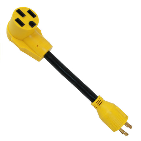 Generator 30 Amp 4 Pole to RV 50 Amp Female 12" 10AWG/3 Cord Adaptor Plug Pigtail - tool
