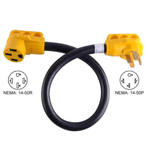 15 ft. 50 Amp RV Generator 6AWG Extension Cord Plug W/Handle