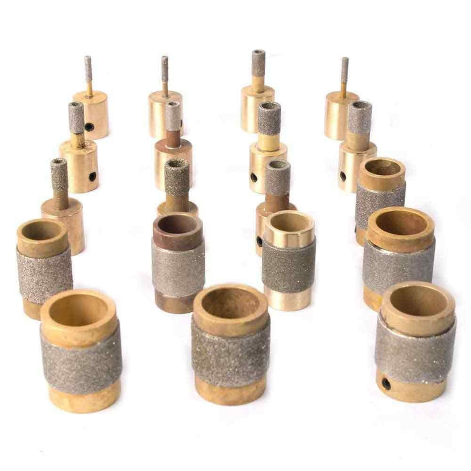 19 pc Diamond Grinding Wheel Bits - Glass, Tile, Stone, and Stained Glass - Fits Dremel, Drill with Spindle Adapter