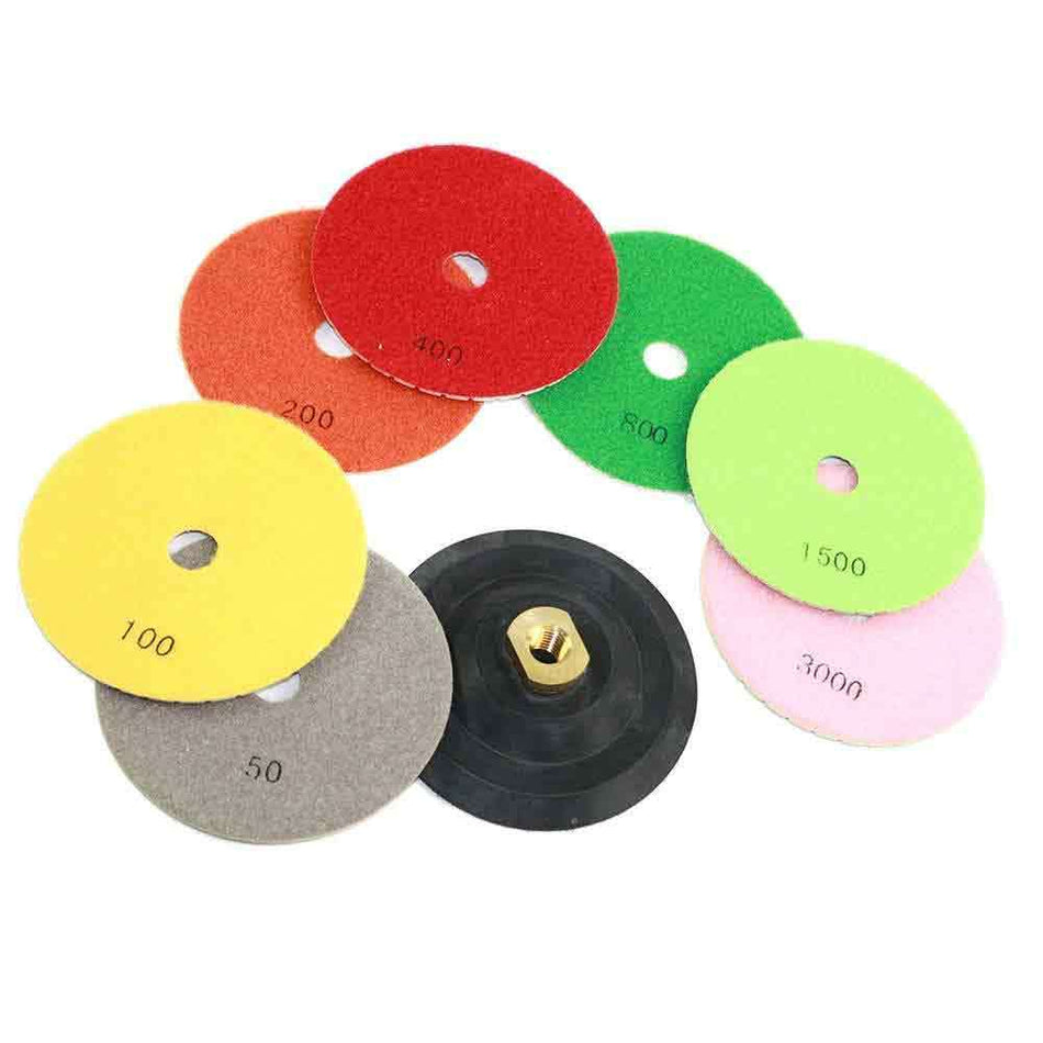 5" Concrete Marble Stone Surface Diamond Polishing Kit for Grinder - tool