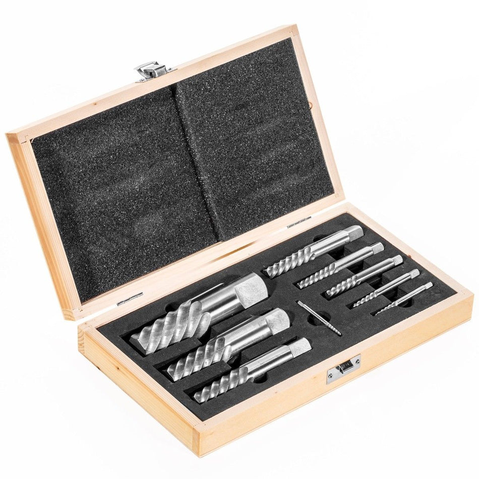 9PC Large Spiral Screw Bolt Pipe Extractor Easyout Set - tool