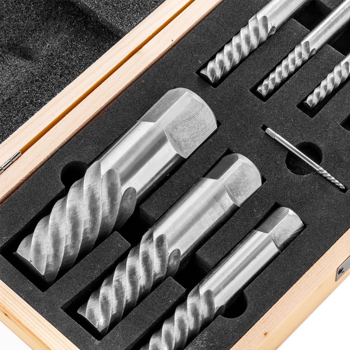 9PC Large Spiral Screw Bolt Pipe Extractor Easyout Set - tool