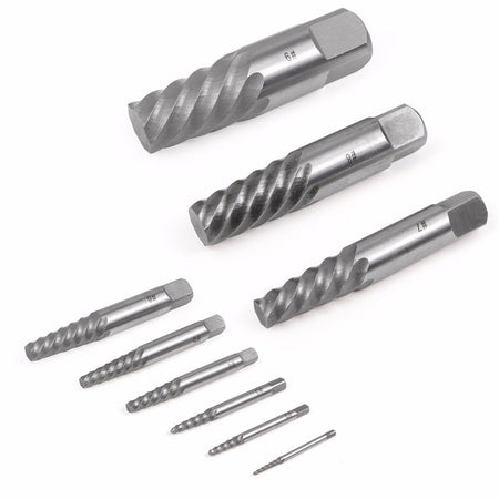 9PC Large Spiral Screw Bolt Pipe Extractor Easyout Set - tool