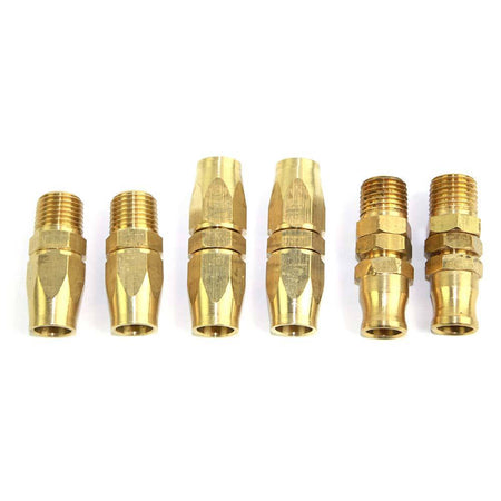 1/4" NPT HU Tubing Hose Reusable End Compression Brass Fitting Kit - tool