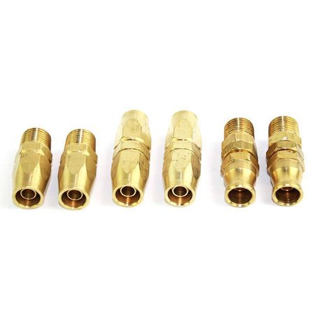 1/4" NPT HU Tubing Hose Reusable End Compression Brass Fitting Kit - tool