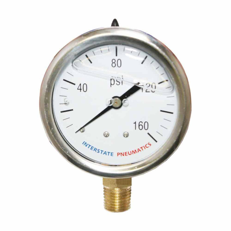 Bottom Mount Oil Filled Pressure Gauge Mounted Gage 0-160 PSI - tool