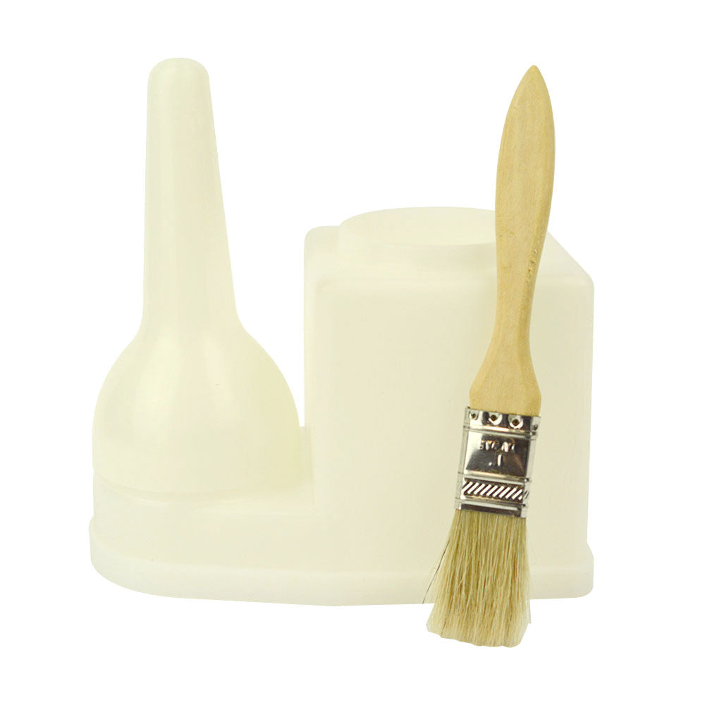 Wood Glue Cup Holder Troft Container with Spreader Brush - tool