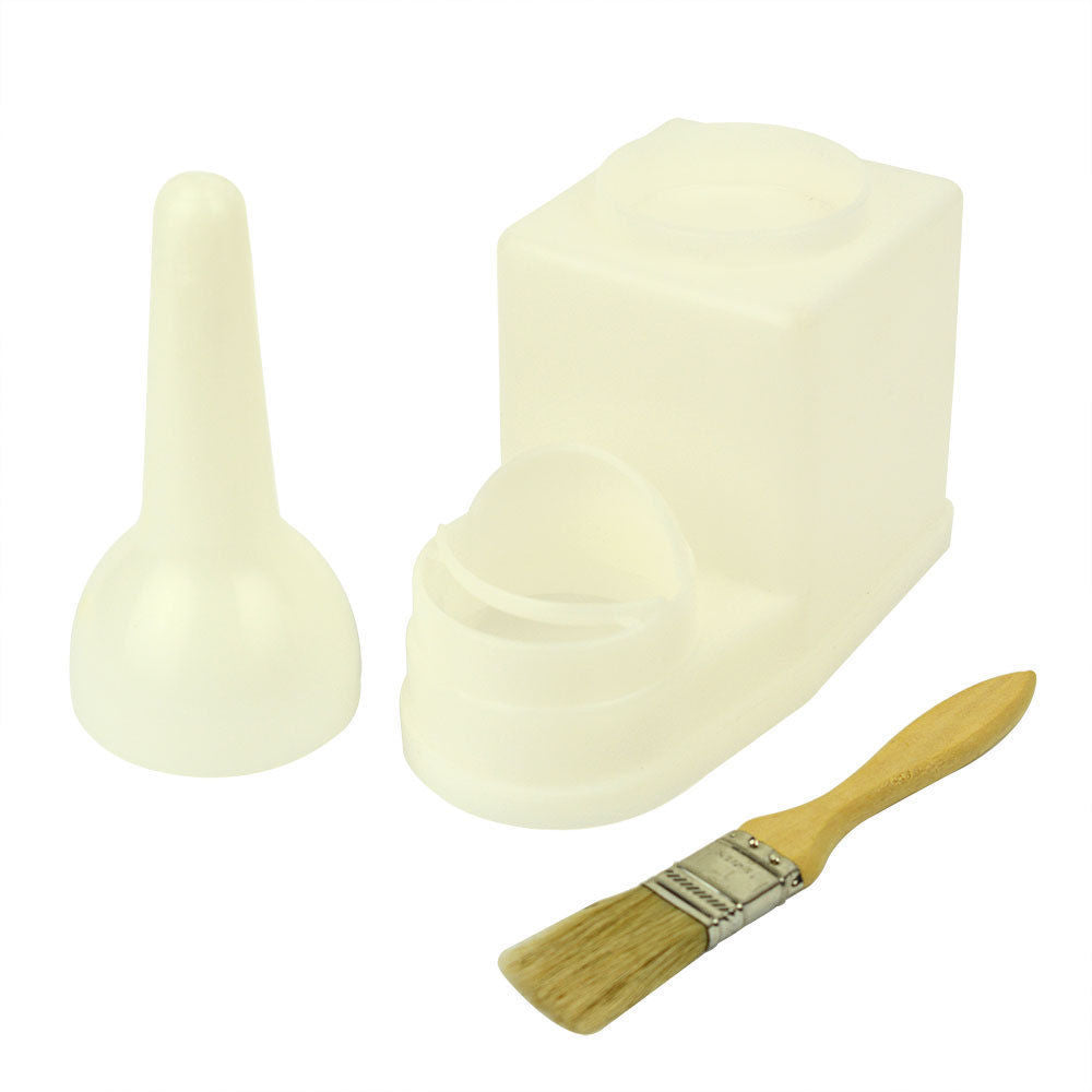 Wood Glue Cup Holder Troft Container with Spreader Brush - tool