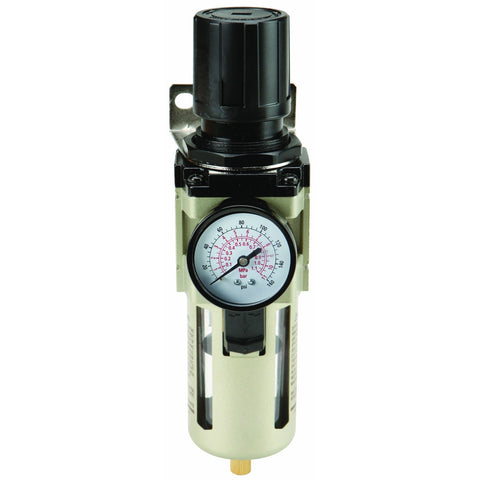 1/2" - 18 NPT Inline Air Filter and Regulator for Shop Air Compressors/Tools