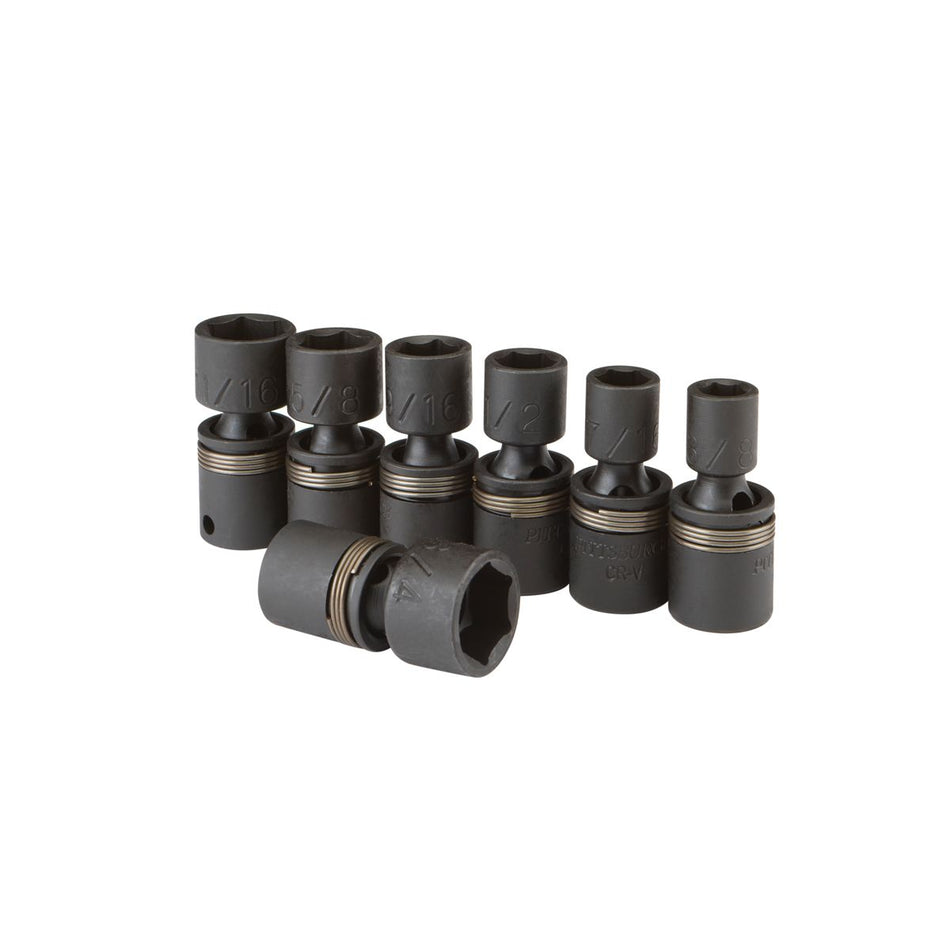 3/8 in. Drive SAE Impact Swivel Socket Set, 7 Piece