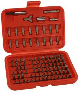 100 Piece Hex Shank Tamper Proof Resistant Security Driver Screwdriver Bit Set Kit - tool