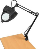 Clamp On Table Swing Arm Lighted Magnifier Magnifying Hobby Desk Work Lamp Light - tool