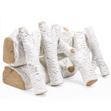 White Modern Fake Fireplace Fire Log Set