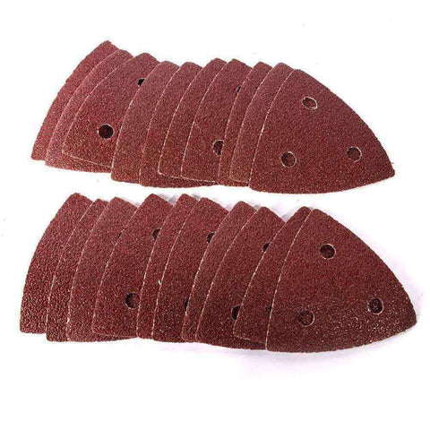 20PC 60 Grit Triangle Sandpaper With Holes for Multi Tool Corner Sander