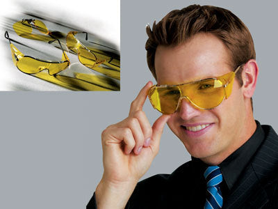 Gold Rim Night Vision Driving Glasses - tool