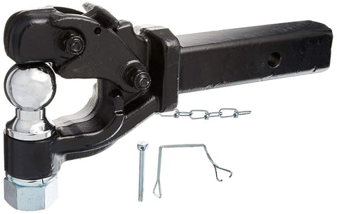 Trailer Hook 2-Inch Ball Combo Pintle Long Shank 10,000lbs Capacity Pintel Hitch - tool