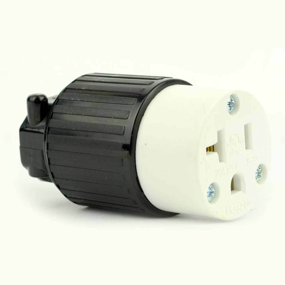 Straight and Sideways Electrical Female Receptacle 3 Wire, 20 Amps, 125V, NEMA 5-20R - tool