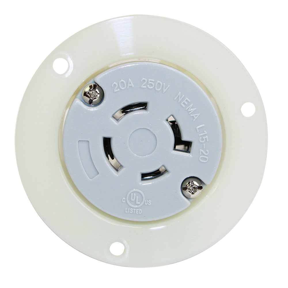NEMA L16-20R 3 Pole 4Wire 20A 480V Heavy Duty Twist Lock Receptacle Flange Outlet - tool