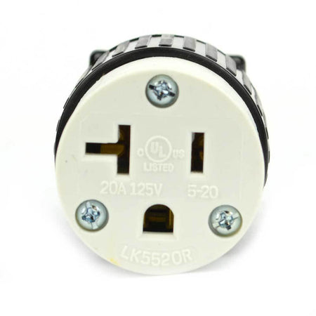 Straight and Sideways Electrical Female Receptacle 3 Wire, 20 Amps, 125V, NEMA 5-20R - tool