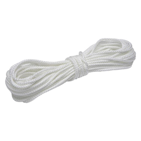 Nylon Braided Rope Cord String 3/16" x 50 Feet White