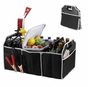 Car Trunk Basket Bag Organizer Storage Box Rear Boot 3 Compartment Universal US