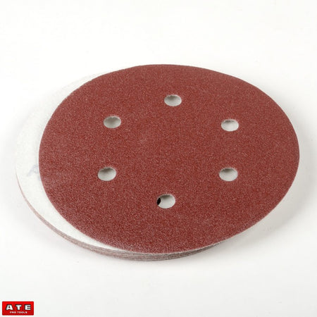 6" Round Hook and Loop Sanding Discs Sandpaper With Holes 80 Grit - tool