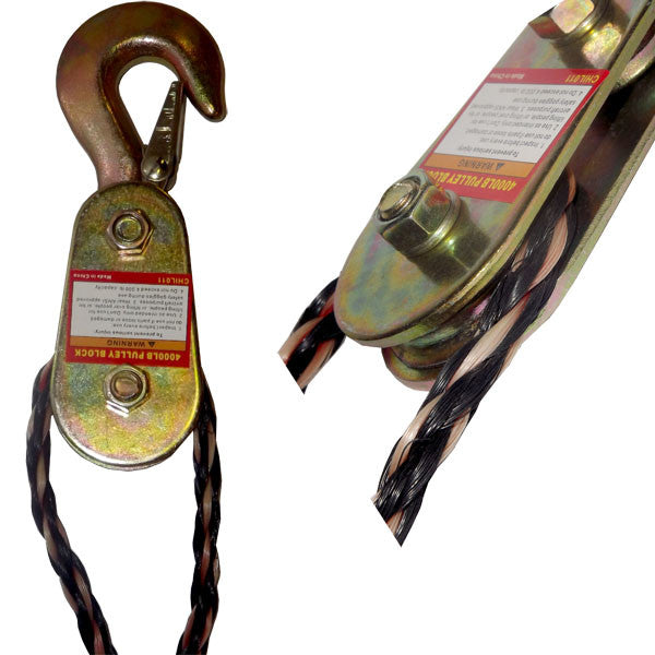 2 Ton Capacity Aluminum Steel Pulley Rope Load Lift Lifting Sheave Blo ...