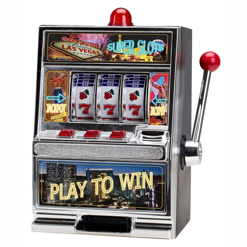 Home Slot Machine Las Vegas Style Casino Coin Bank With Winning Light