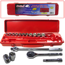 17 PC 1/2" Drive Metric Socket Tool Kit - tool