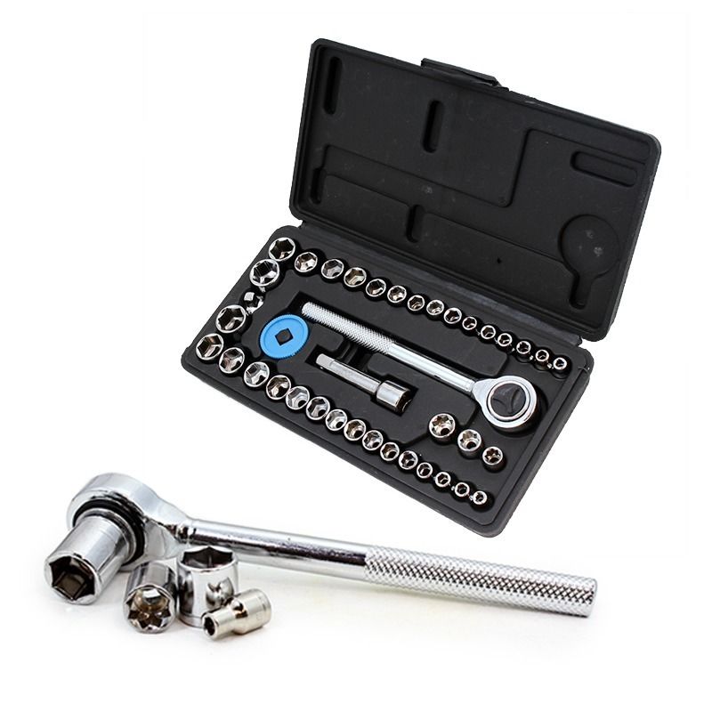 40pc SAE & Metric Socket Tool Set 1/4" & 3/8" Drive w/ Ratchet - tool
