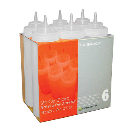 6 Pack Large Wide Mouth 32 OZ Restaurant Condiment Squeeze Bottles - tool