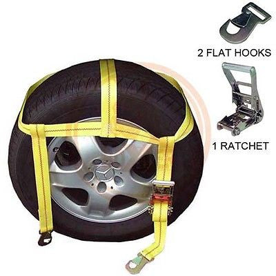 Over Tire Ratcheting Web Auto Car Vehicle Ratchet Tie Hold Down Strap Set - tool