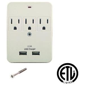 3 Outlet Plug Adapter With USB Charging Ports - tool
